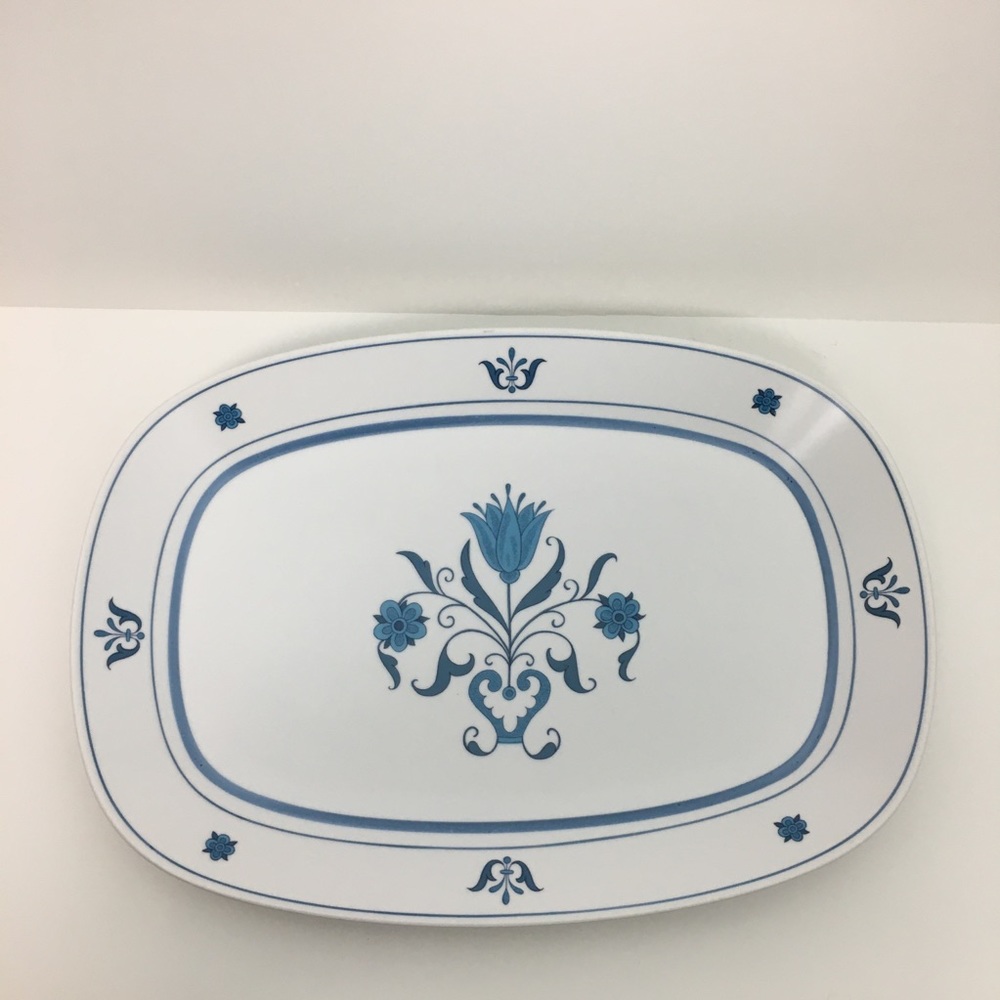 Noritake Progression China Platter Blue Haven 9004 Japan Delft Blue Floral